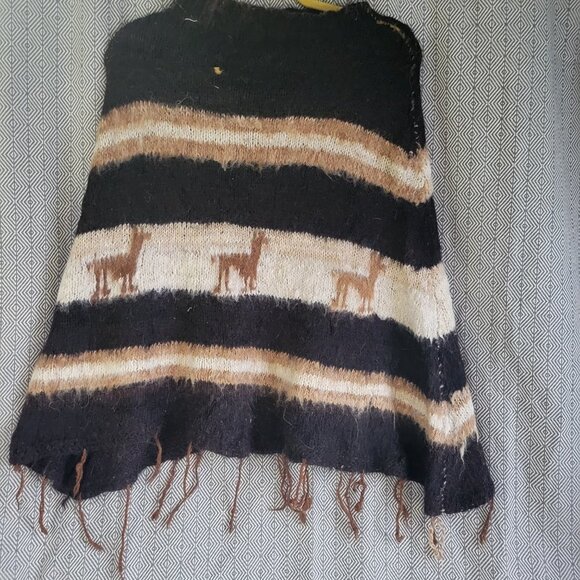 Vinatge Roberta 100 Percent Alpaca Wool Poncho Rare Onesize - Picture 4 of 8